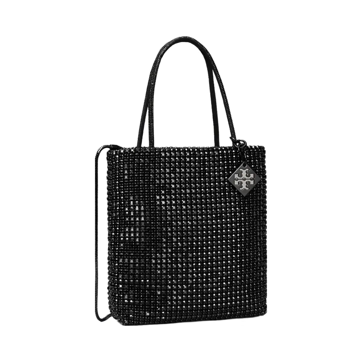 Tory Burch Night Owl Crystal-Embellished Mini Tote Black