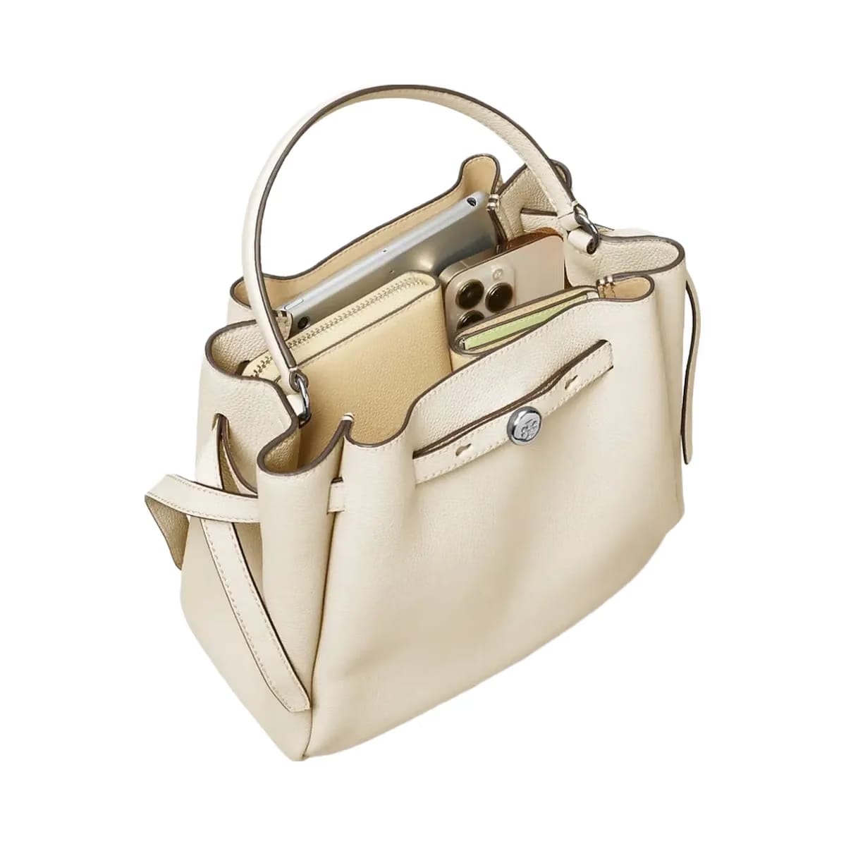 Tory Burch Romy Bucket Bag Light Cream