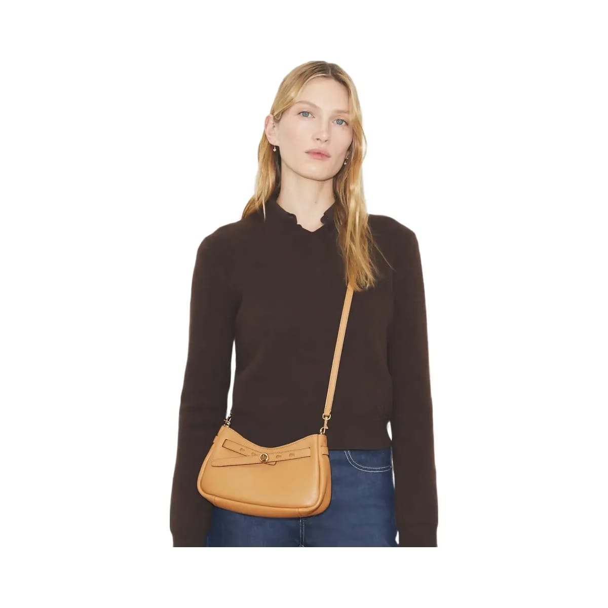 Tory Burch Romy Zip Top Crossbody Tiramisu