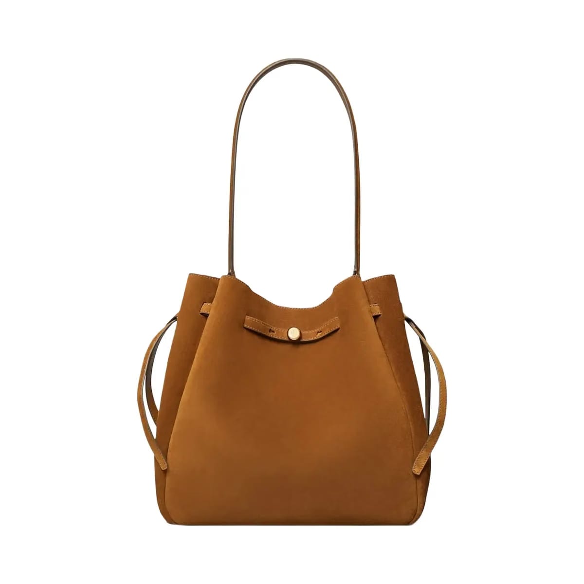 Tory Burch Large Romy Suede Bucket Bag Caramel