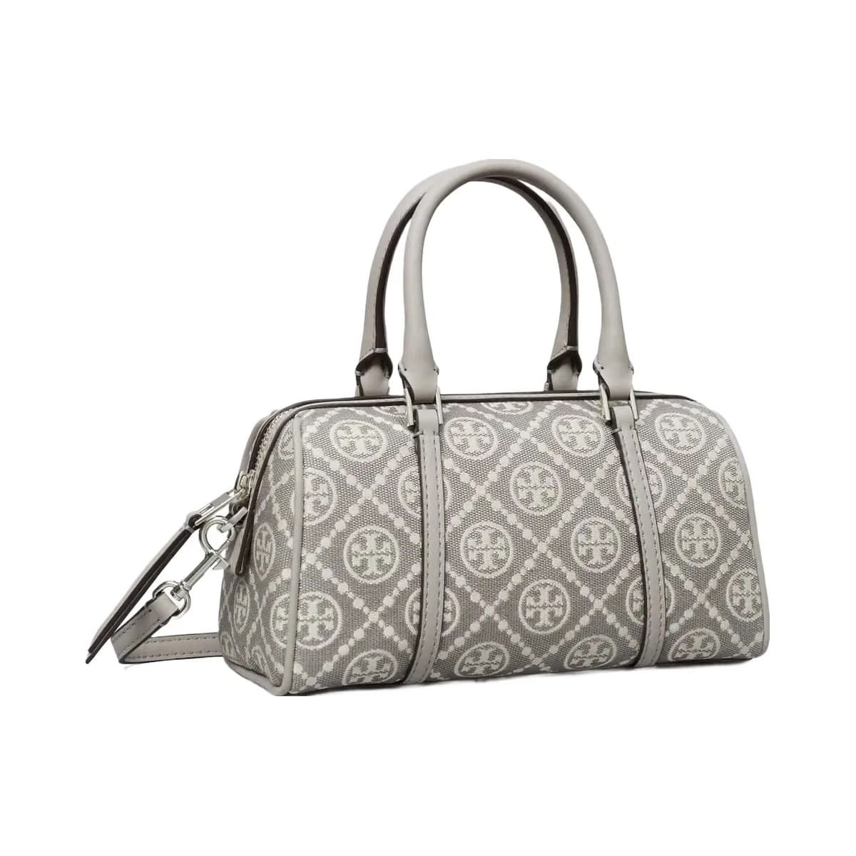 Tory Burch T Monogram Utility Mini Barrel Bag Gray