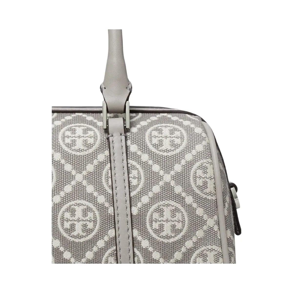 Tory Burch T Monogram Utility Mini Barrel Bag Gray