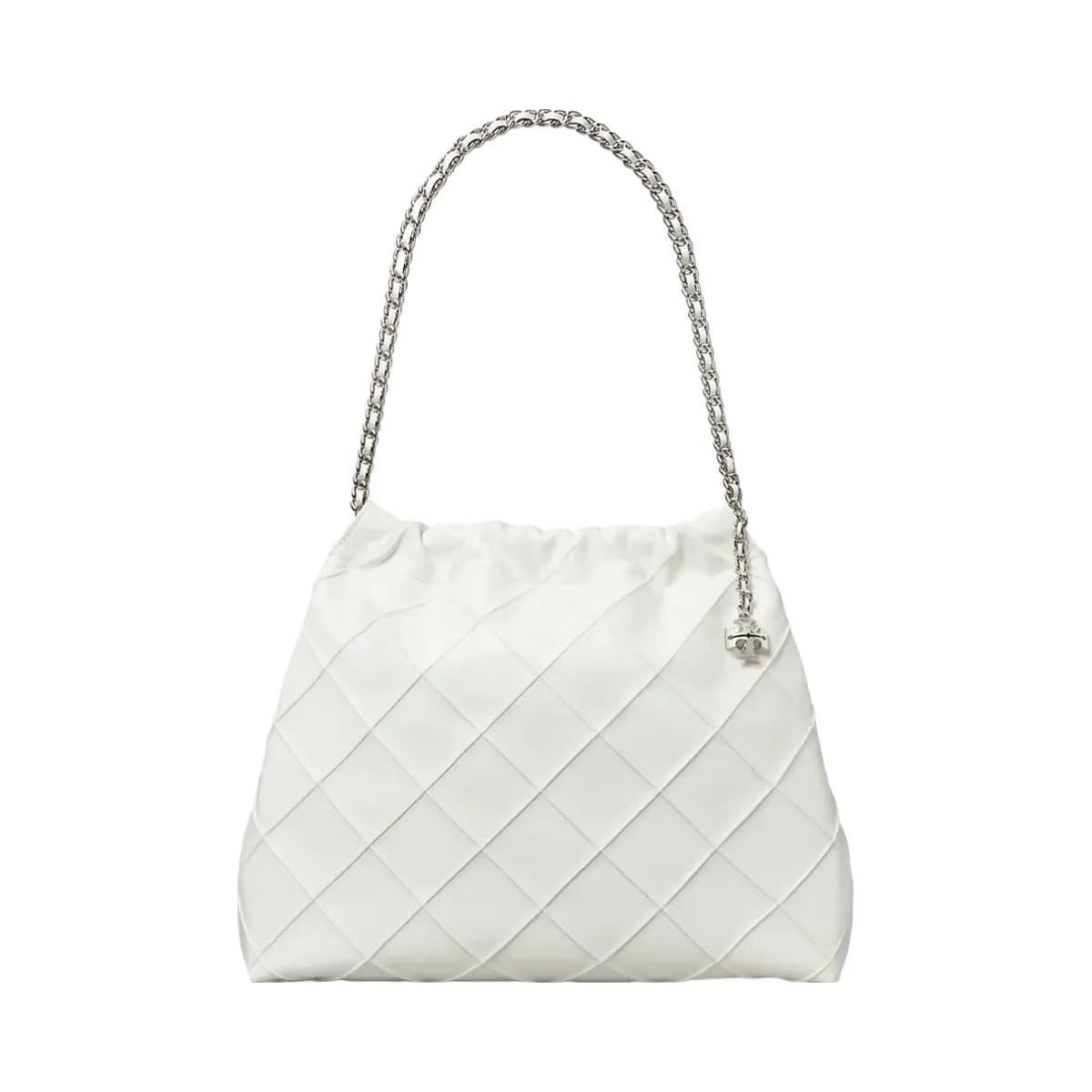 Tory Burch Fleming Soft Distressed Hobo Bag Blanc