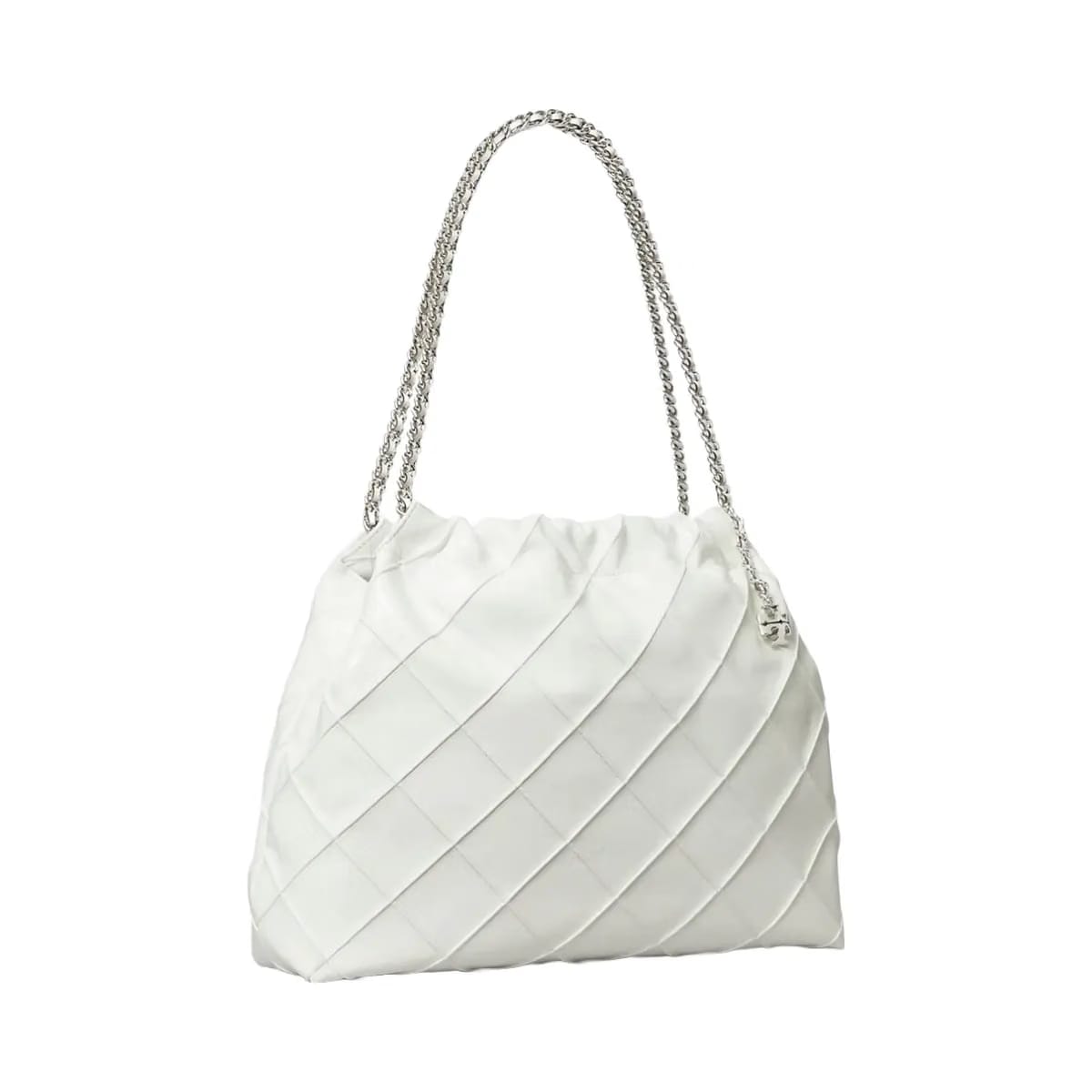 Tory Burch Fleming Soft Distressed Hobo Bag Blanc
