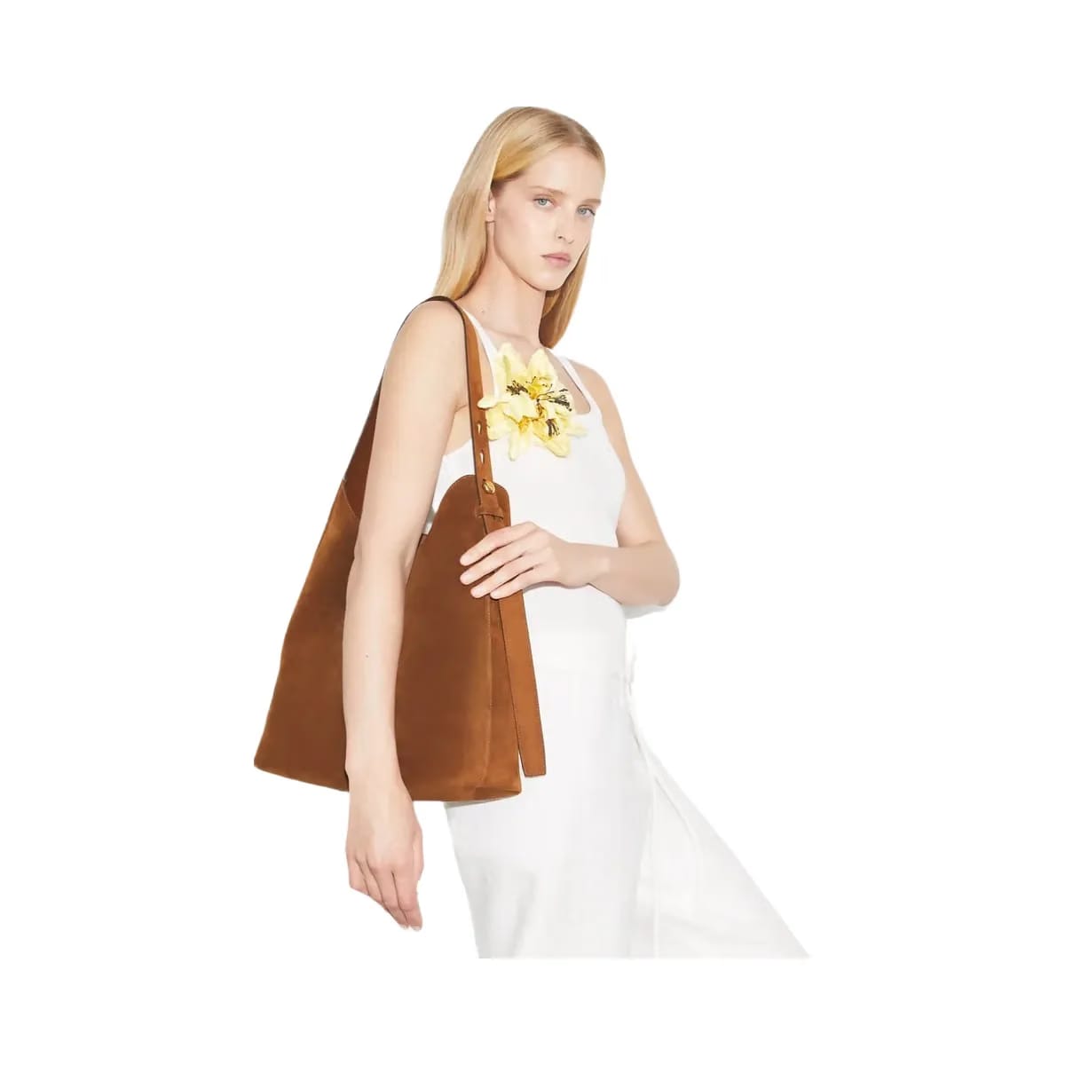 Tory Burch Romy Suede Hobo Bag Caramel