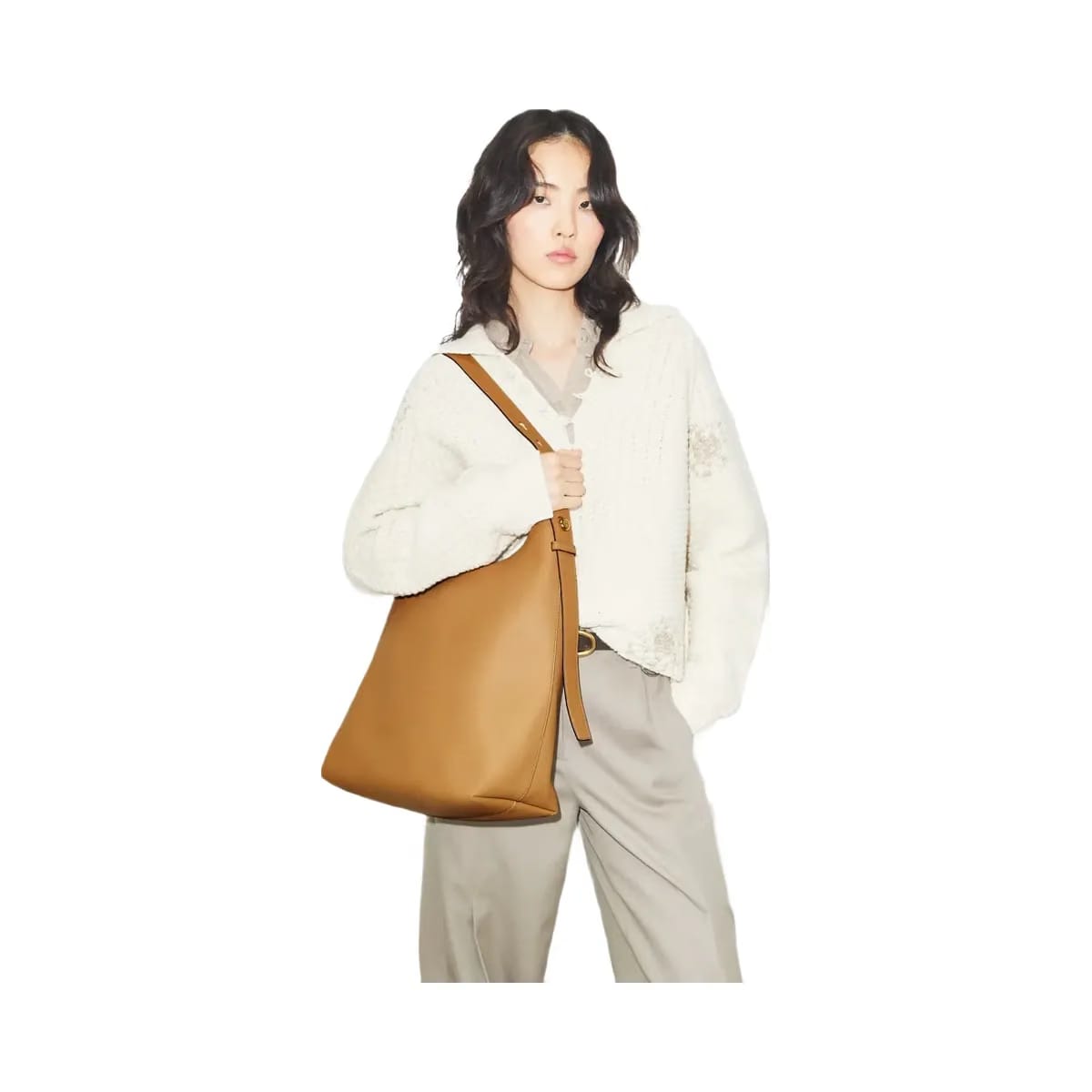 Tory Burch Small Romy Hobo Bag Tiramisu