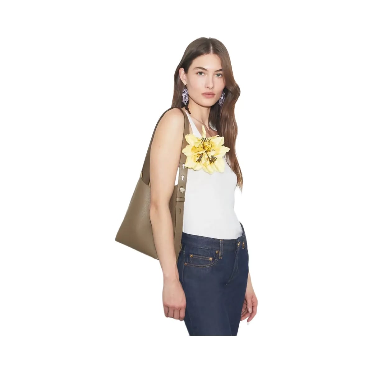 Tory Burch Small Romy Hobo Bag Wild Mushroom