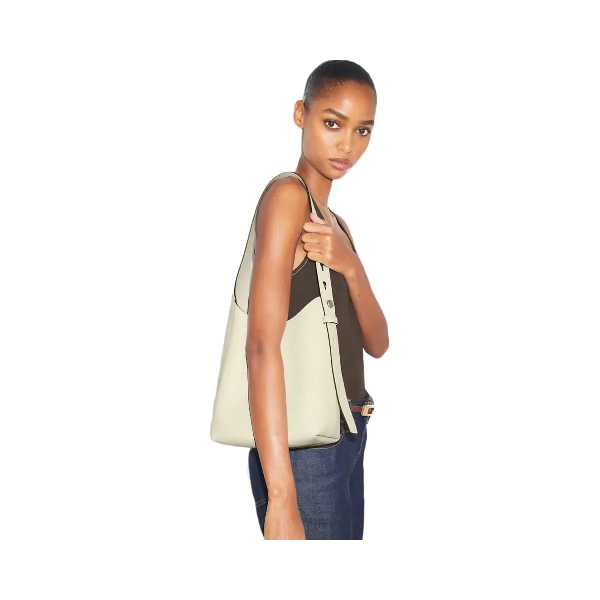 Tory Burch Small Romy Hobo Bag Light Cream