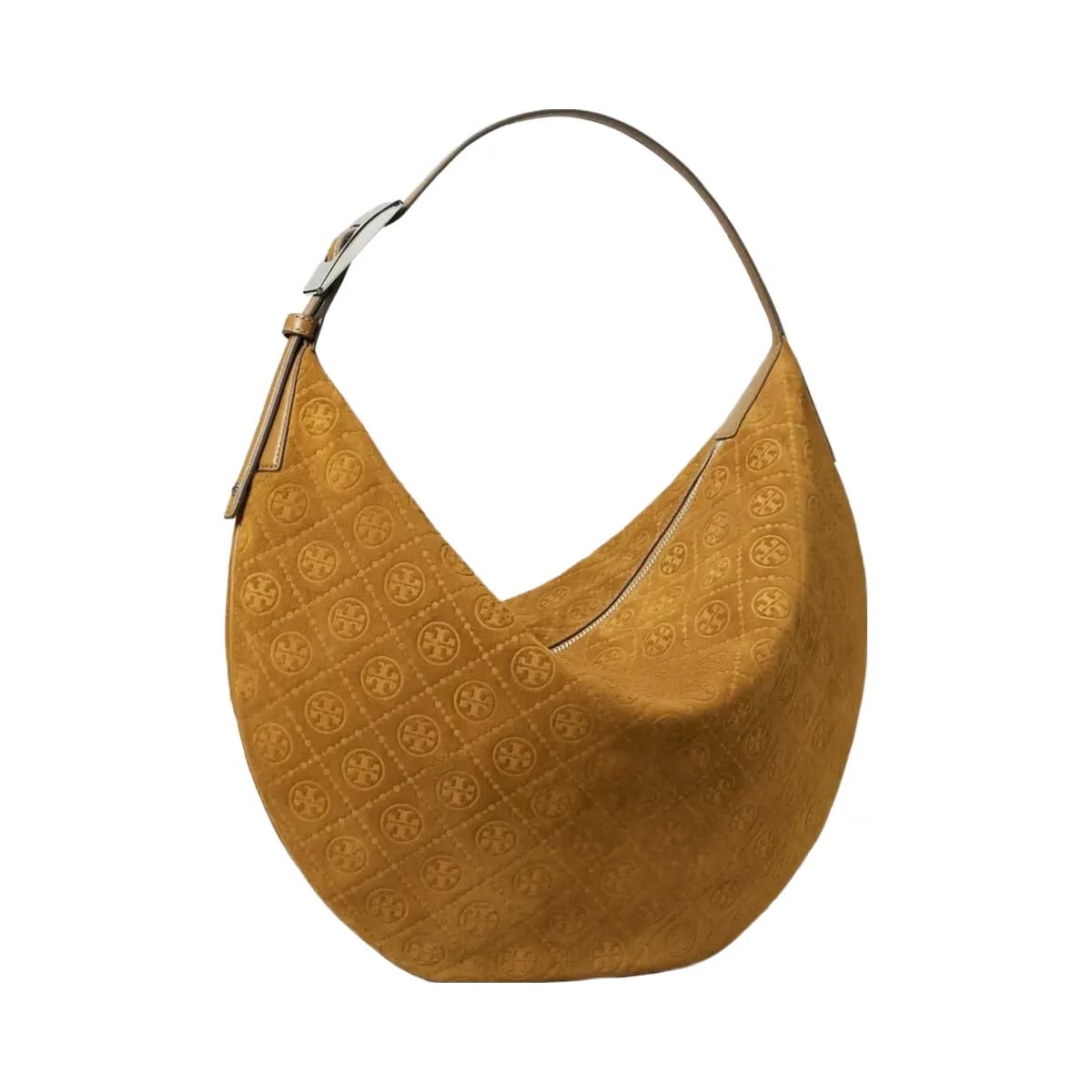 Tory Burch T Monogram Suede Balloon Bag CHICORY BROWN