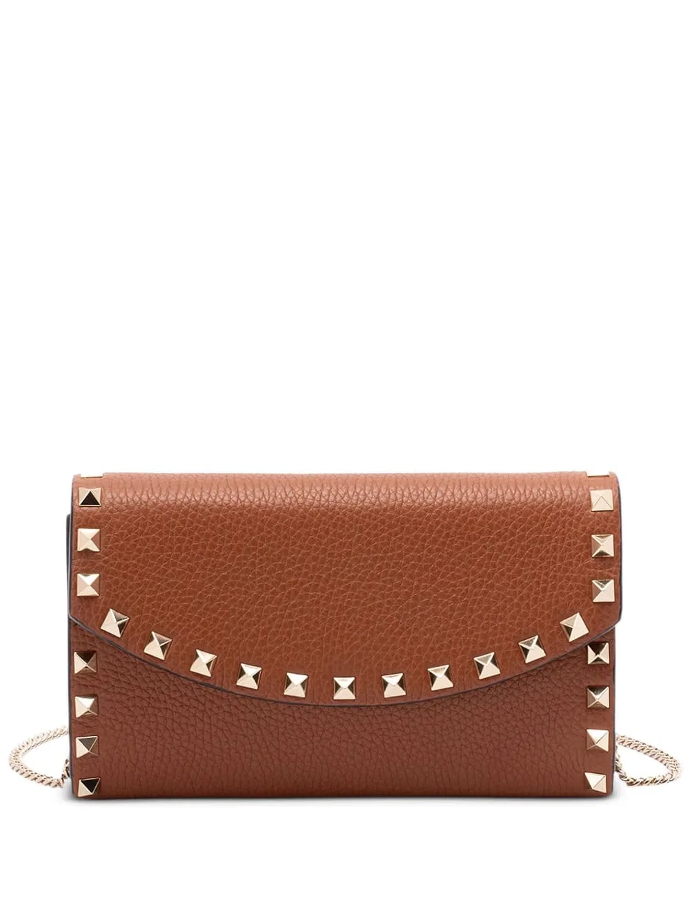 Rockstud leather chain shoulder bag