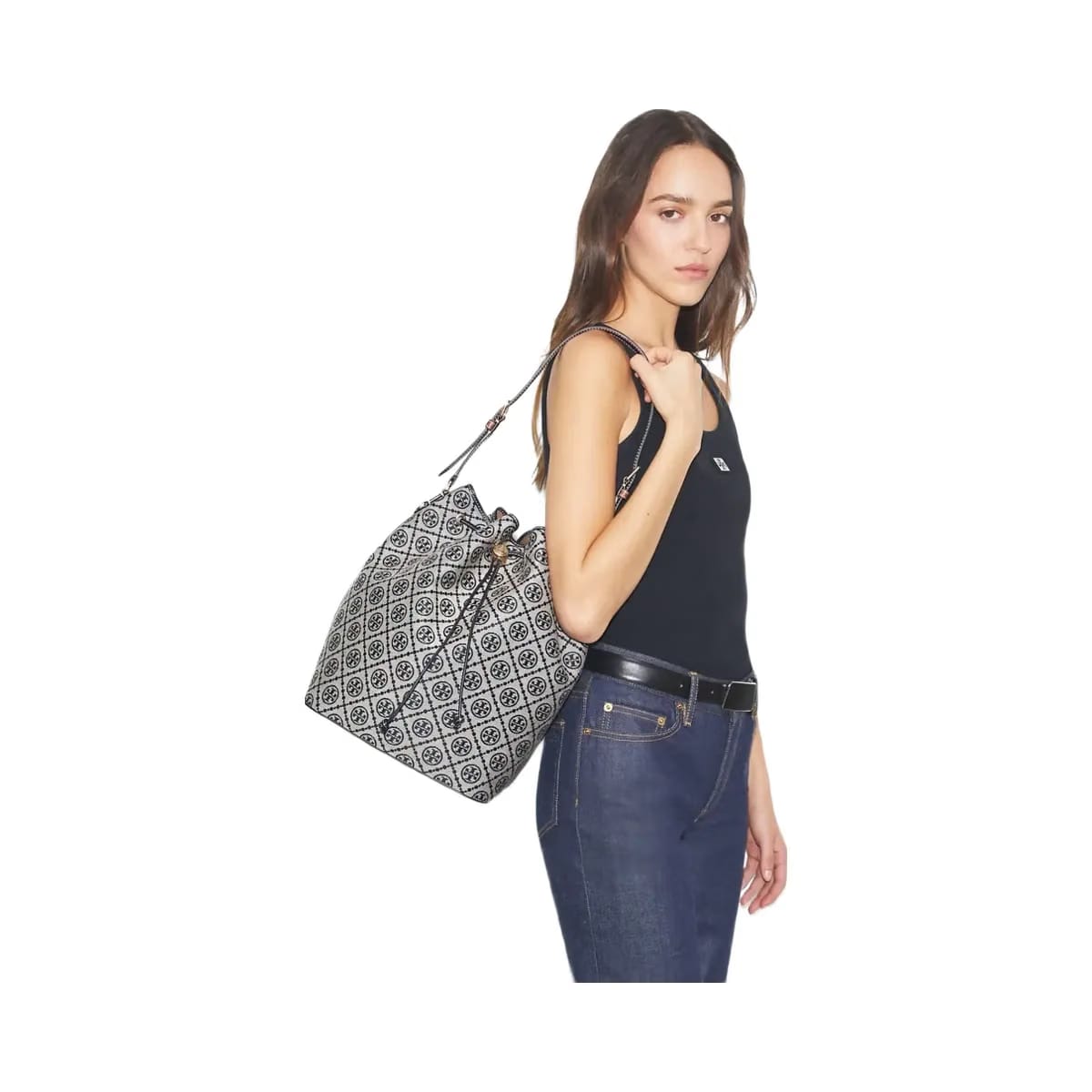 Tory Burch T Monogram Oversized Bucket Bag Tory Navy