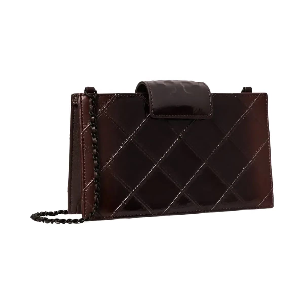 Tory Burch Mini Fleming Patent Crossbody Deep Burgundy