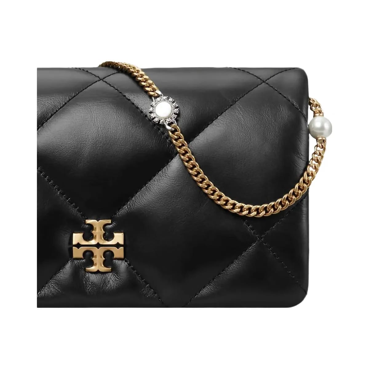 Tory Burch Kira Diamond Quilt Charm Crossbody Black
