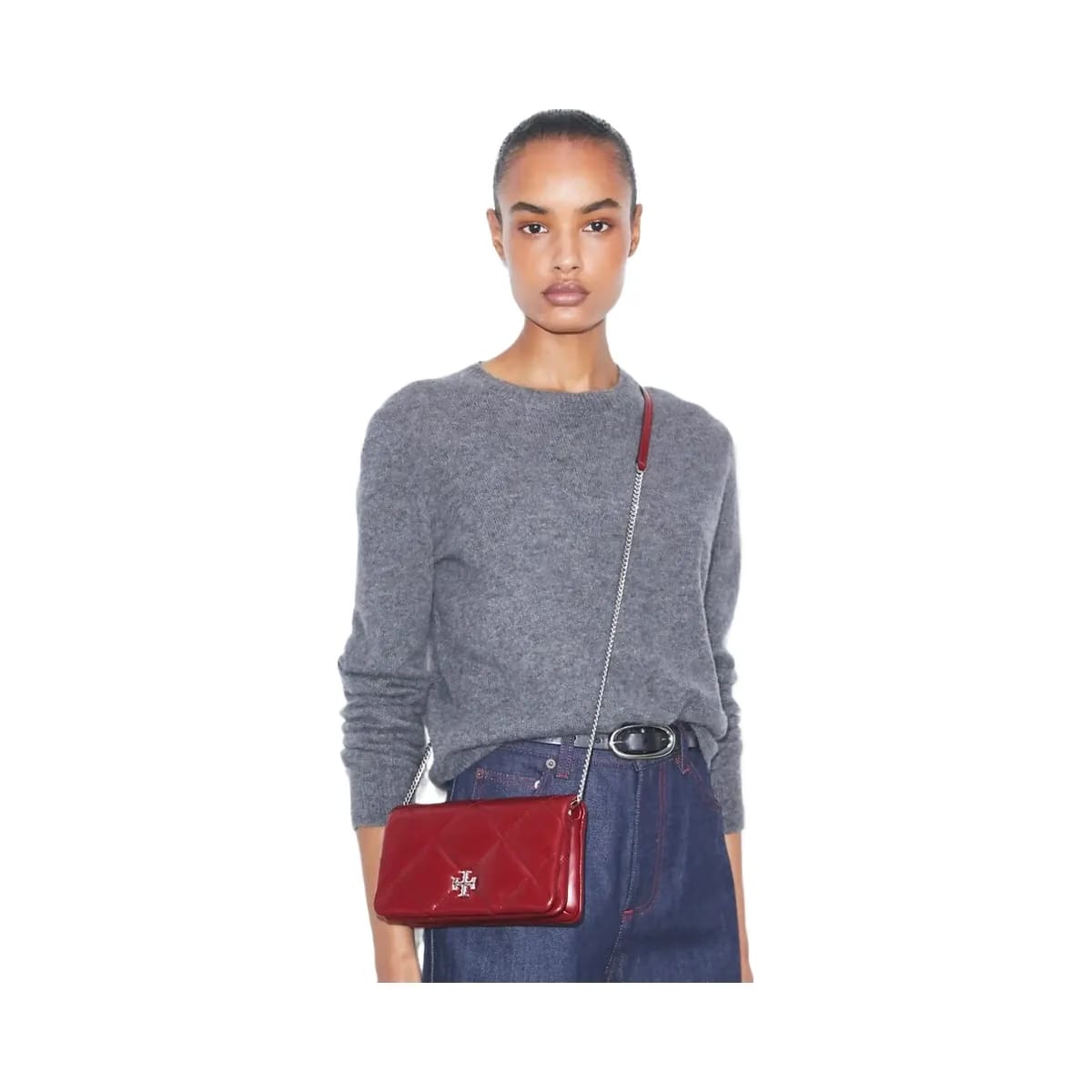 Tory Burch Kira Diamond Quilt Crossbody Red
