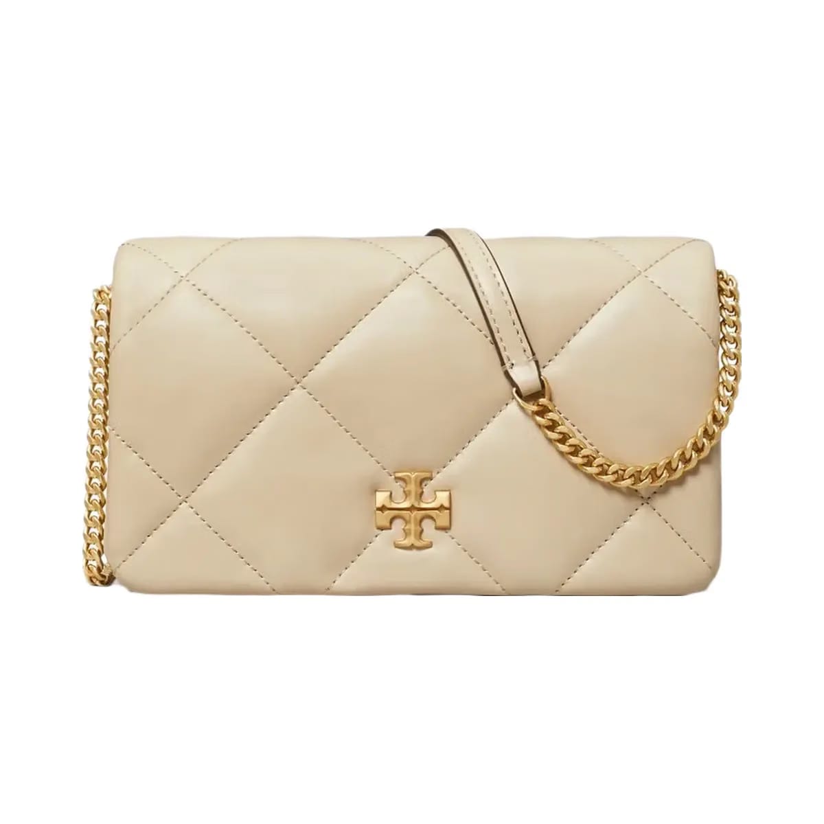 Tory Burch Kira Diamond Quilt Crossbody Light Stone