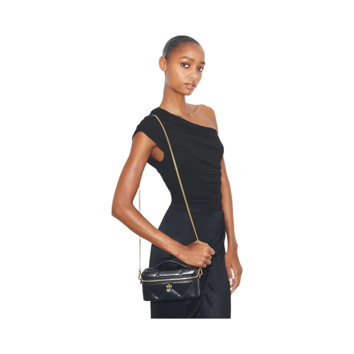 Tory Burch Kira Diamond Quilt East-West Vanity Case Black