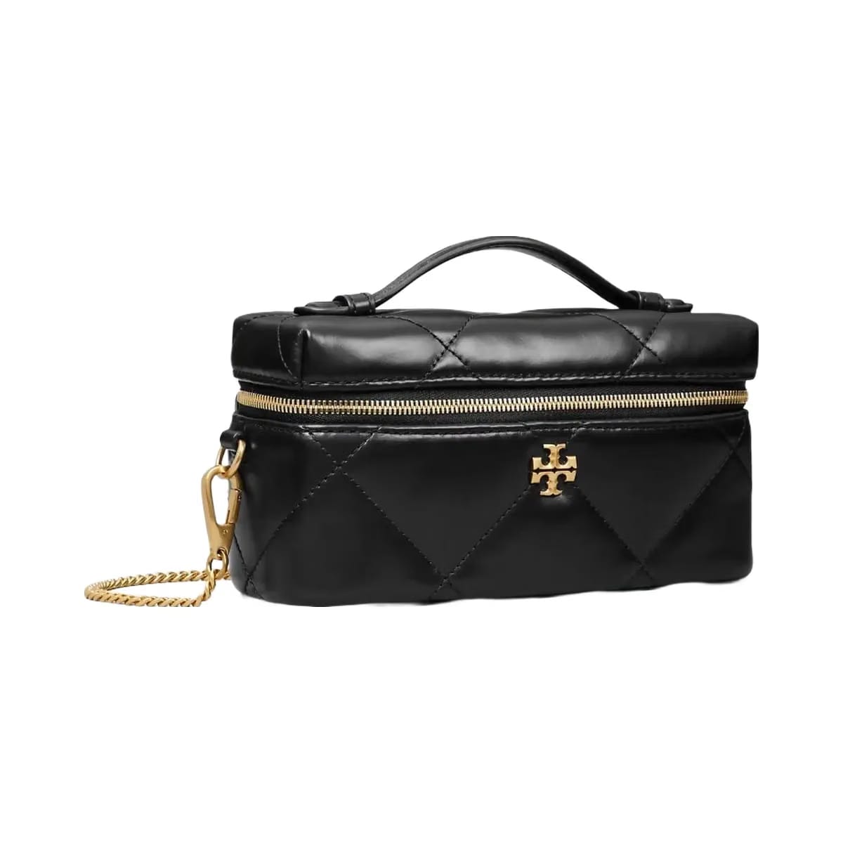 Tory Burch Kira Diamond Quilt East-West Vanity Case Black
