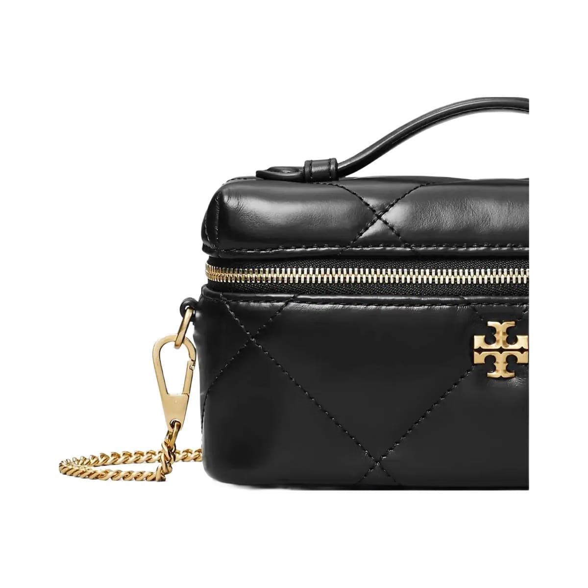 Tory Burch Kira Diamond Quilt East-West Vanity Case Black
