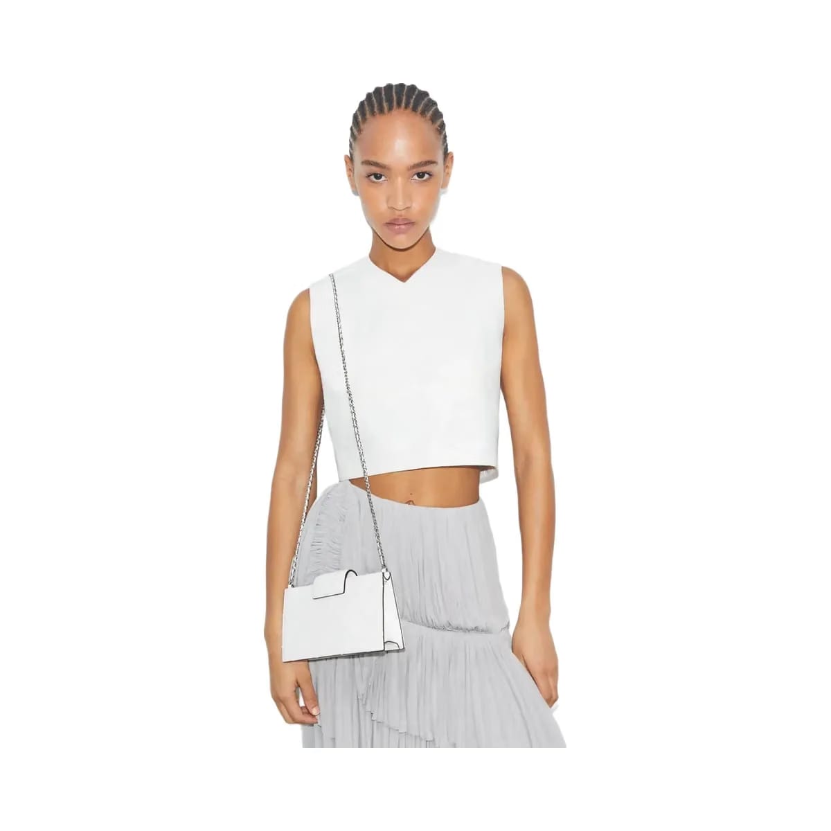 Tory Burch Mini Fleming Crossbody Blanc