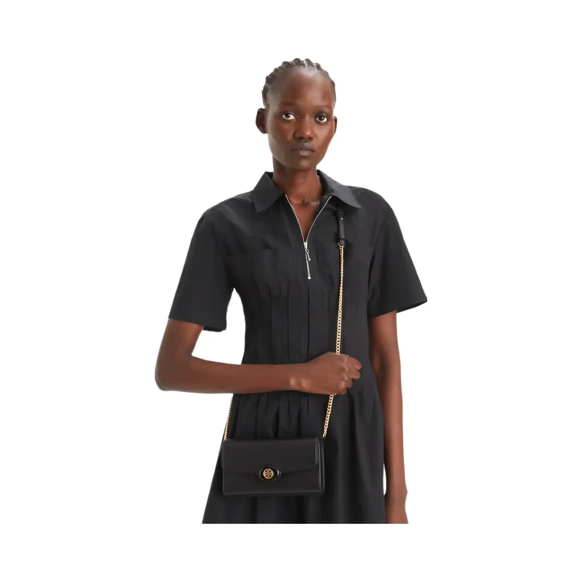 Tory Burch Robinson Pebbled Crossbody Black