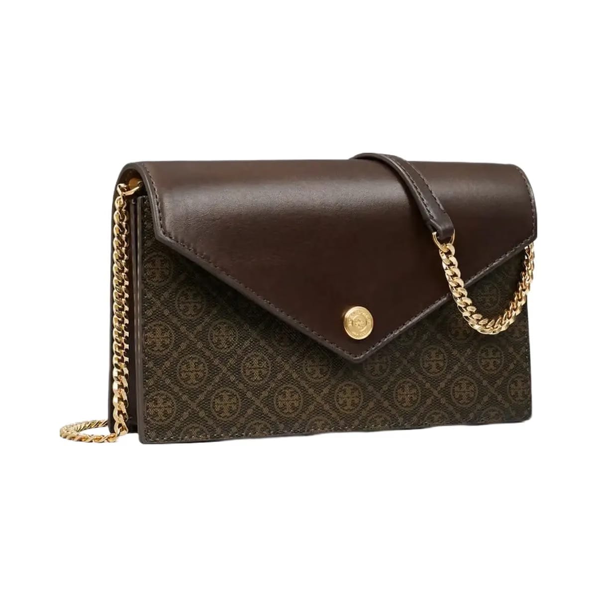 Tory Burch T Monogram Coated Canvas Envelope Crossbody French Press