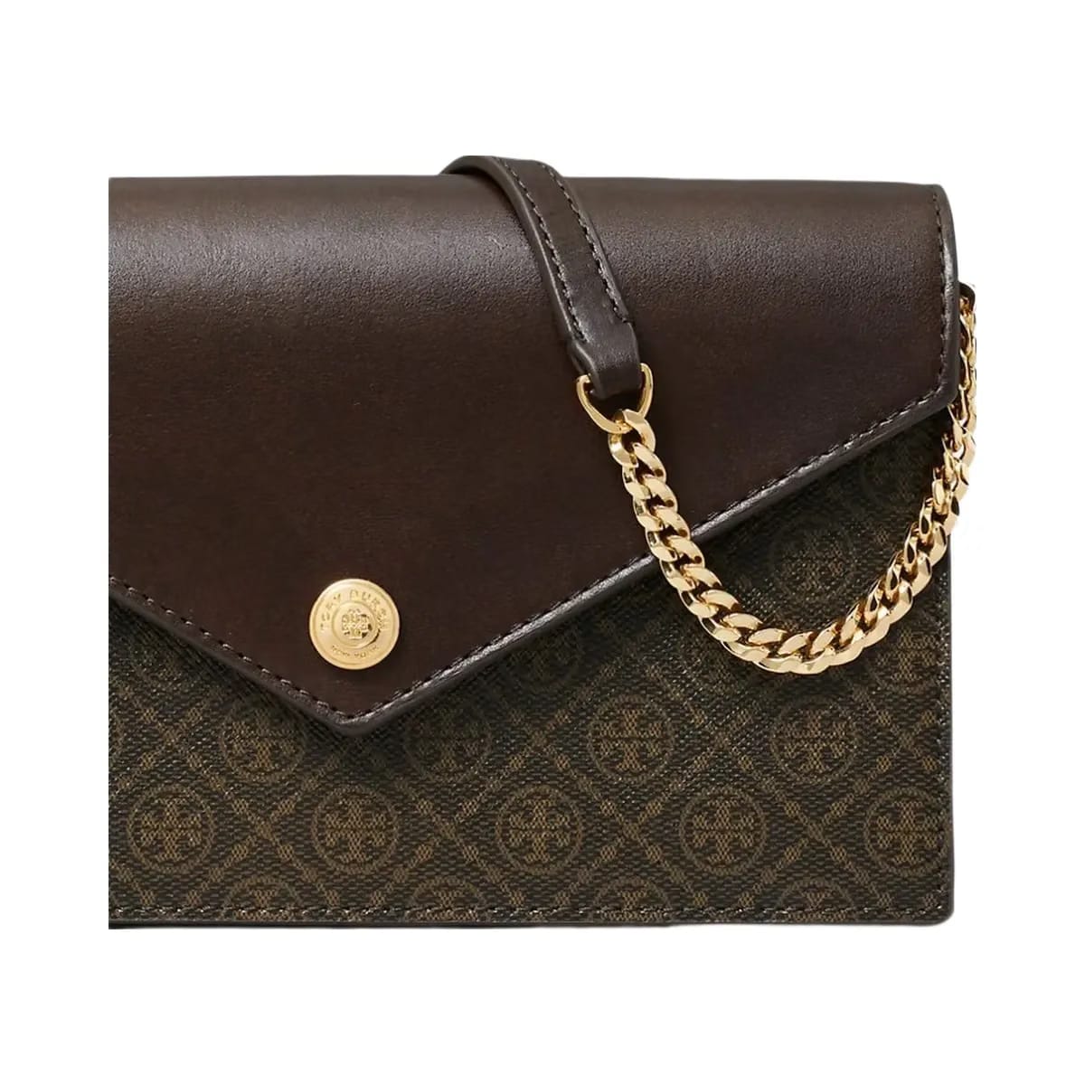 Tory Burch T Monogram Coated Canvas Envelope Crossbody French Press