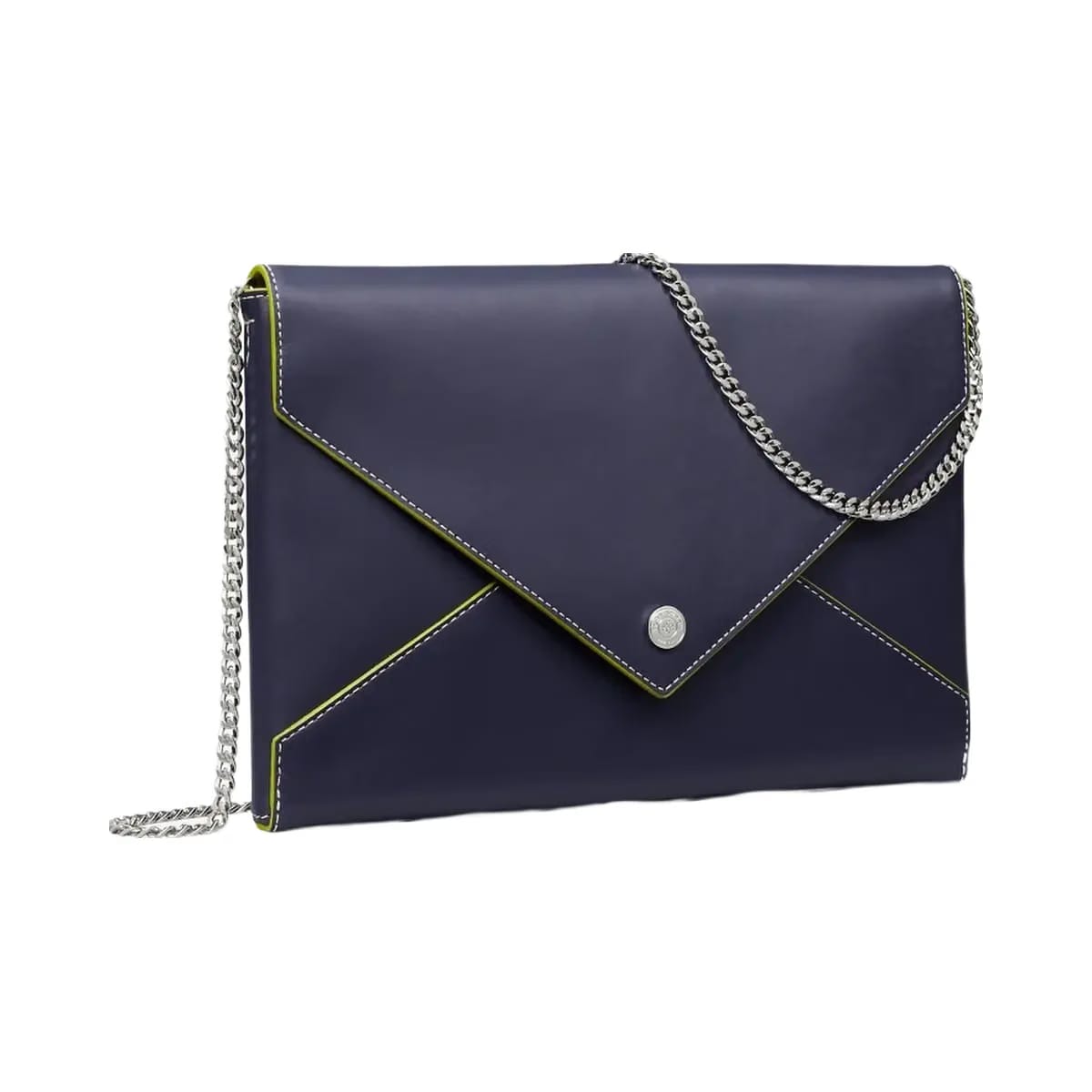Tory Burch Smooth Leather Envelope Chain Pouch Midnight
