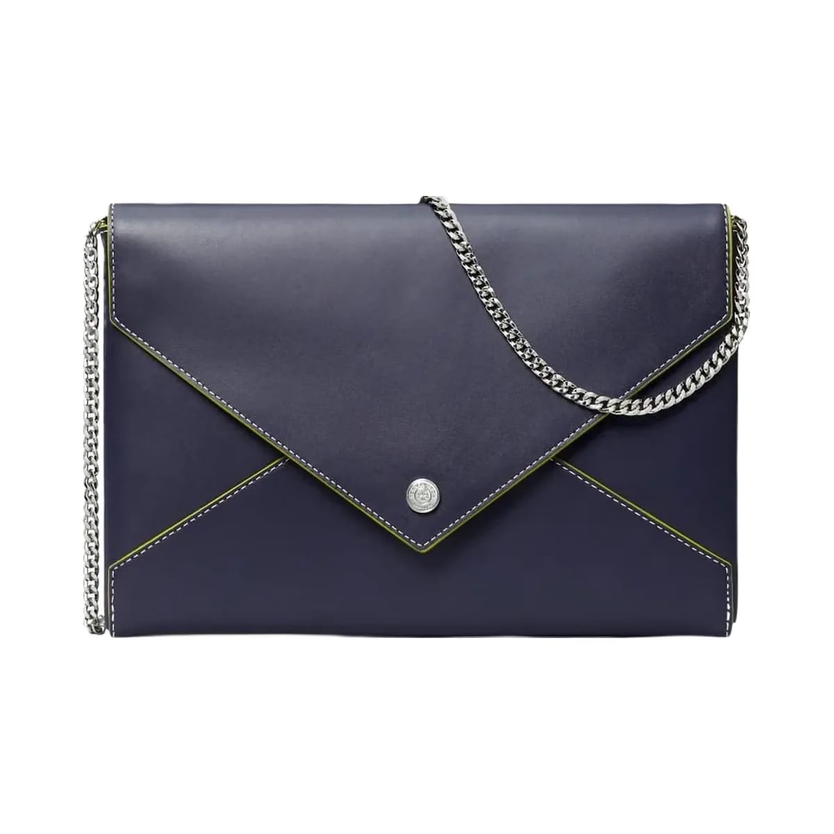 Tory Burch Smooth Leather Envelope Chain Pouch Midnight