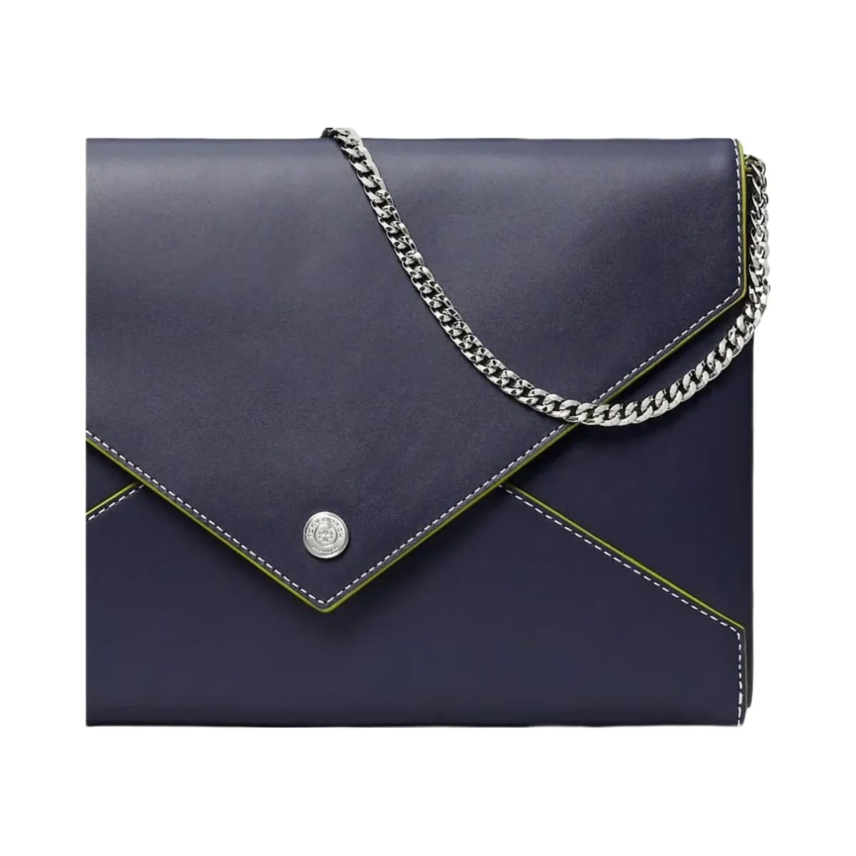 Tory Burch Smooth Leather Envelope Chain Pouch Midnight