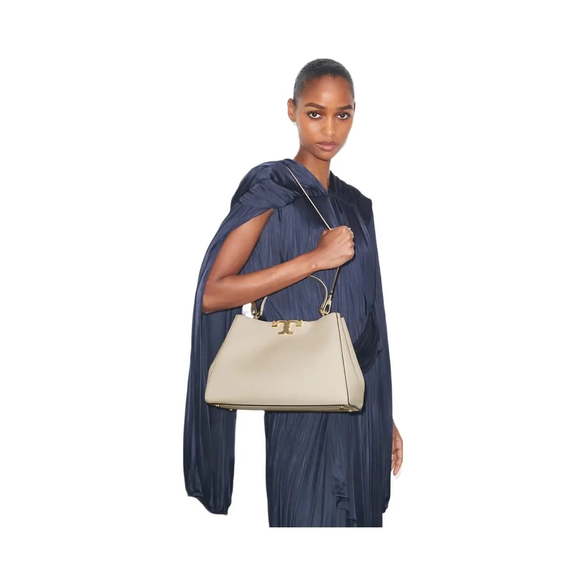 Tory Burch Eleanor Soft Satchel Light Stone