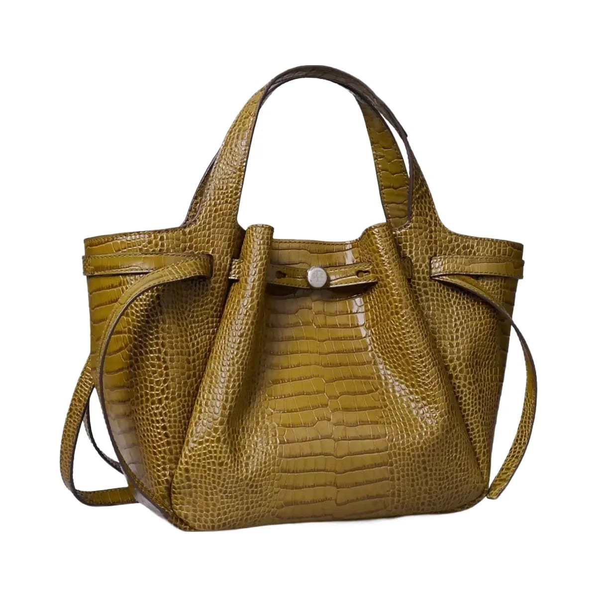 Tory Burch Small Romy Croc-Embossed Tote Shroom