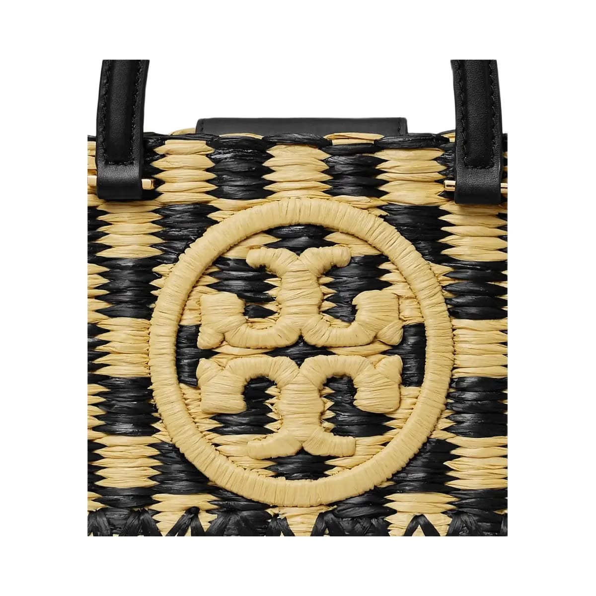 Tory Burch Ella Hand-Crocheted East-West Tote Black / Natural