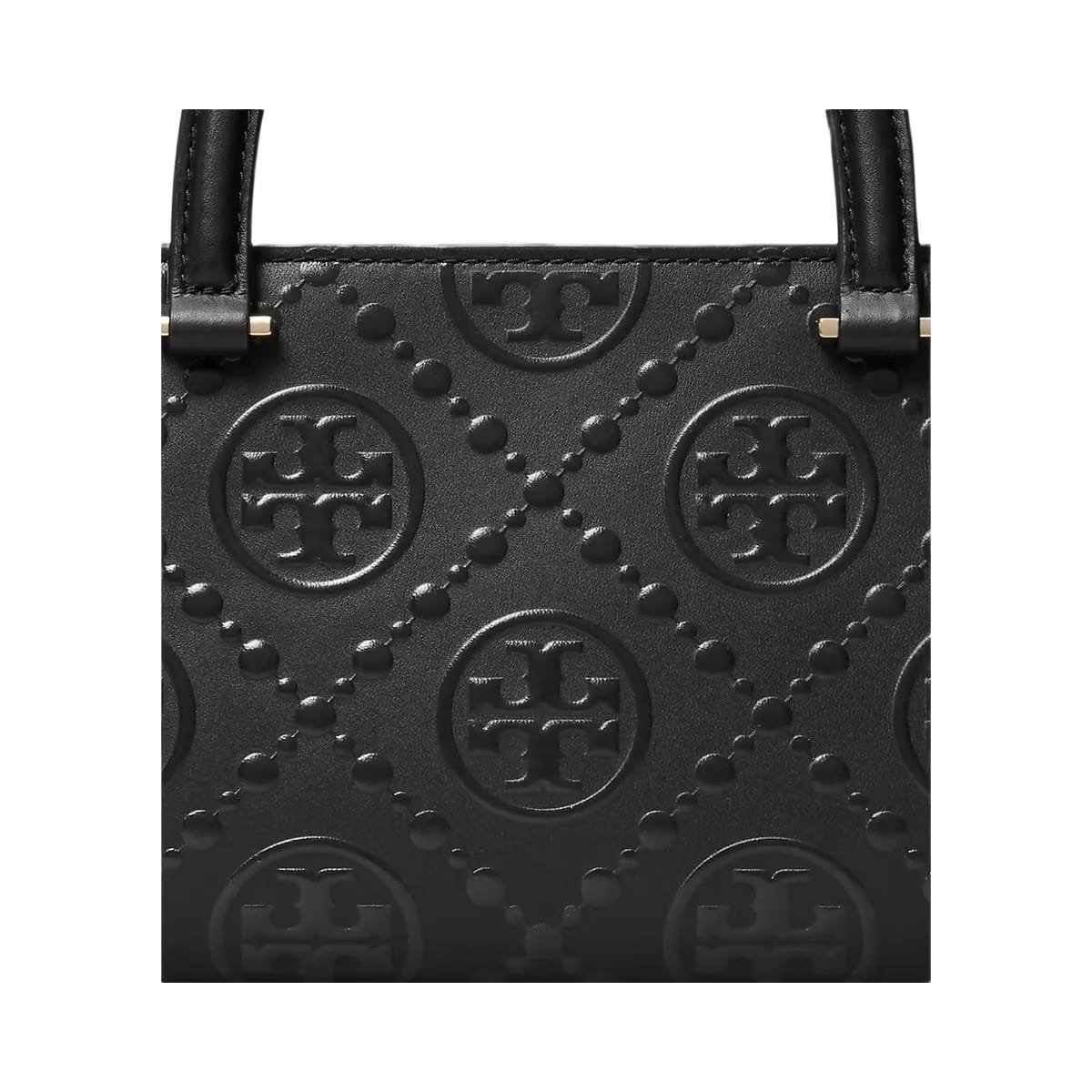 Tory Burch T Monogram Embossed Small East-West Tote Black
