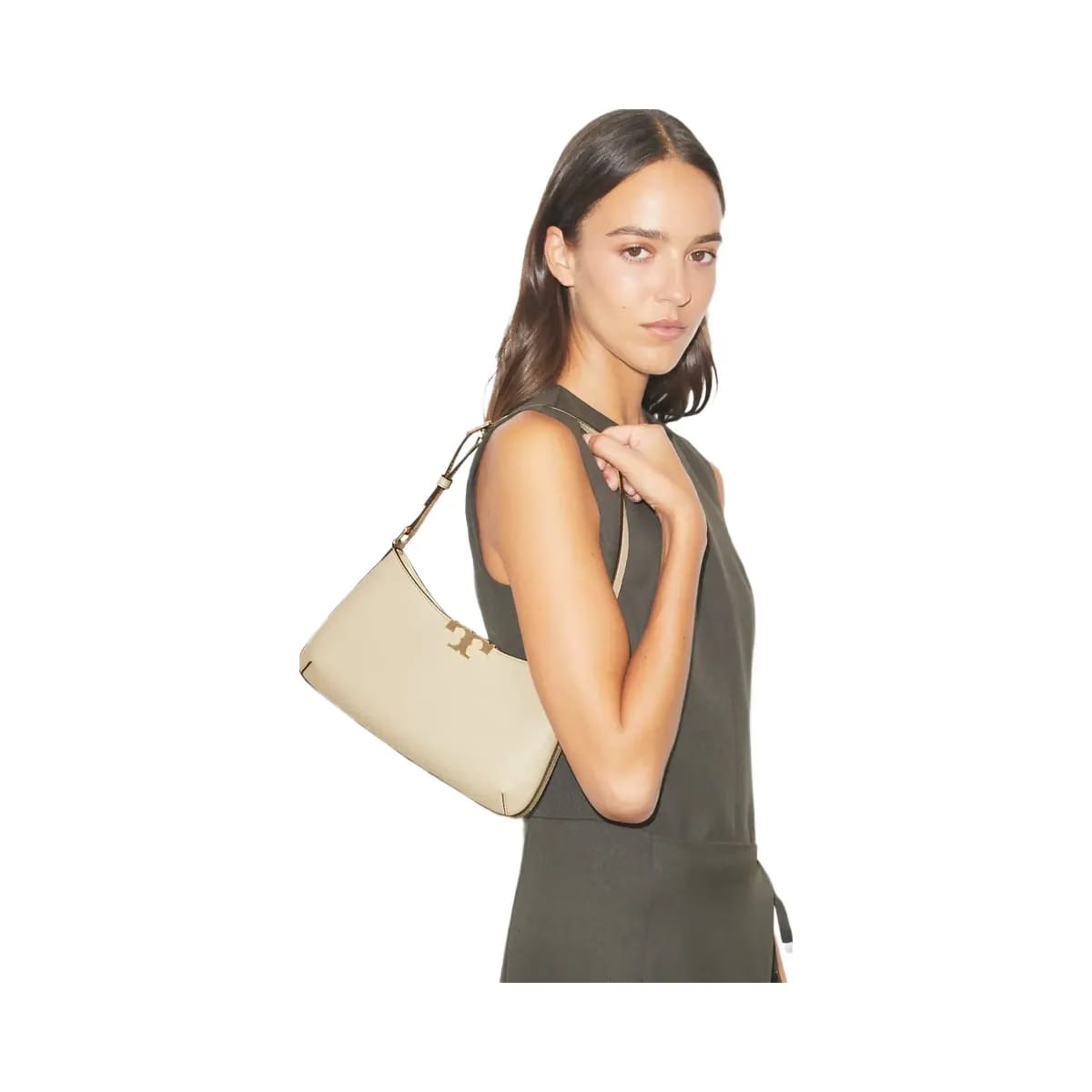 Tory Burch Eleanor Soft Slim Shoulder Bag Light Stone