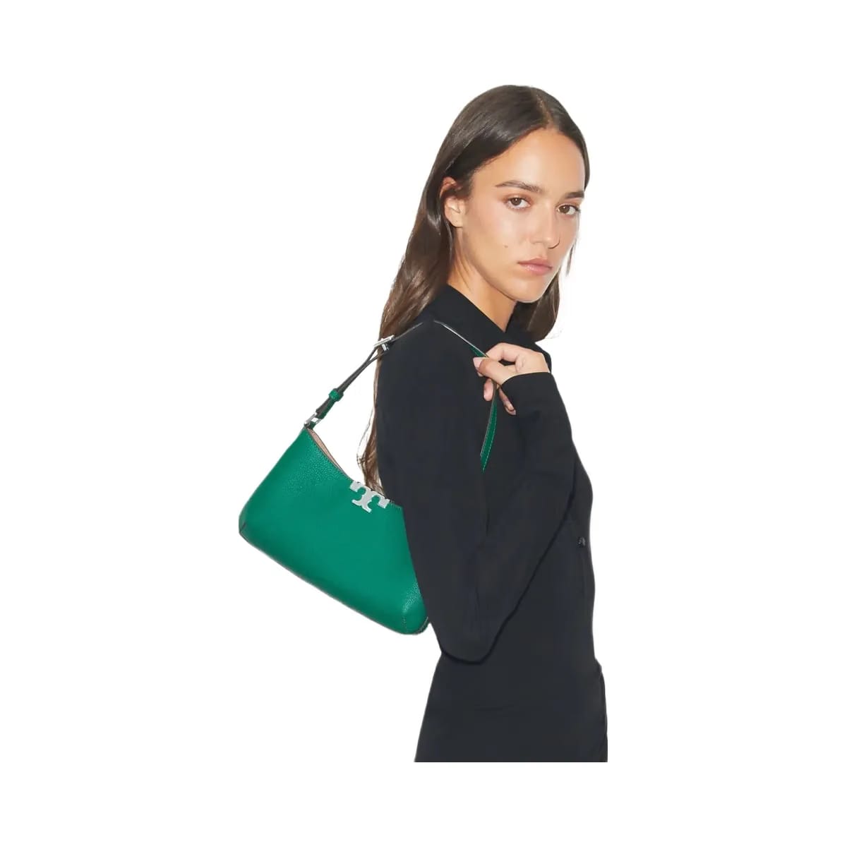 Tory Burch Eleanor Soft Slim Shoulder Bag Dark Kale