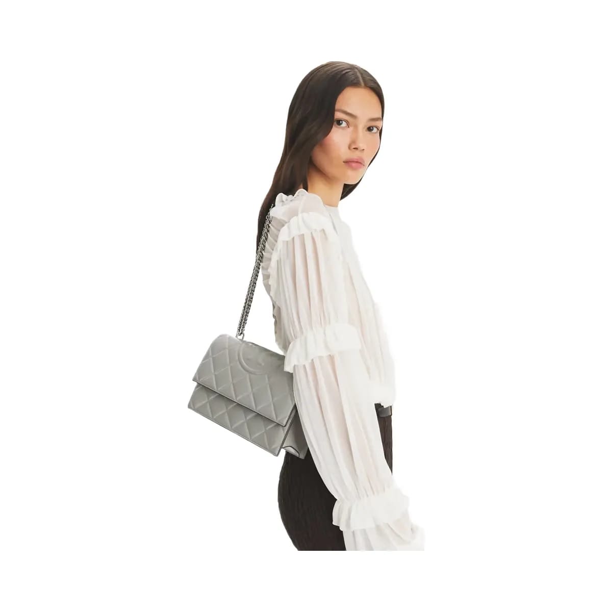 Tory Burch Fleming Shoulder Bag Gray