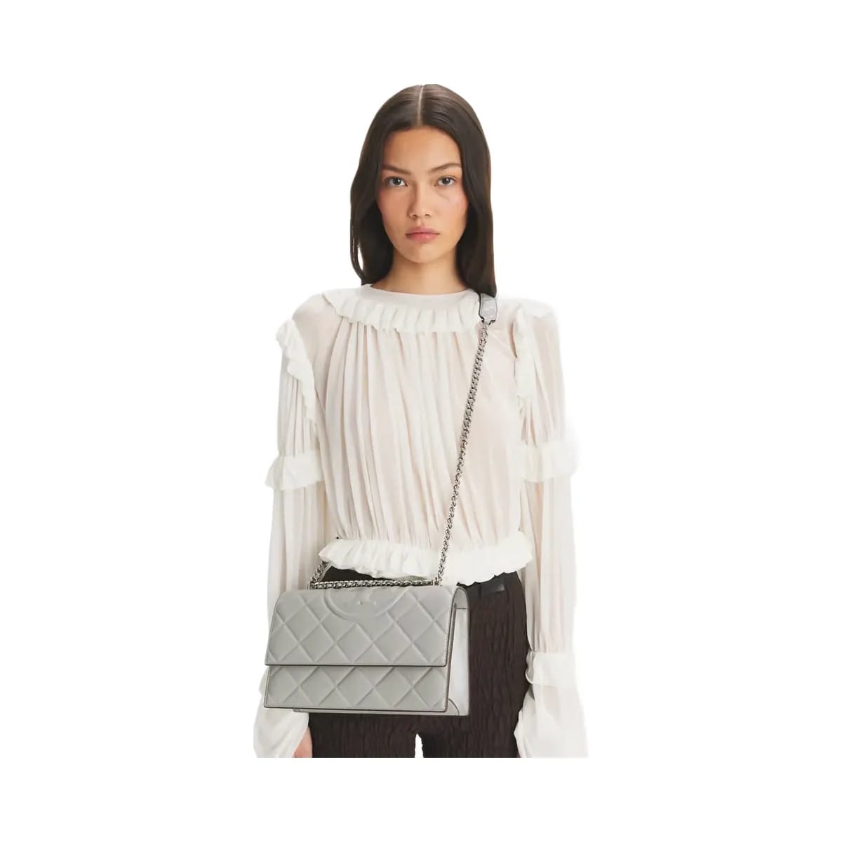 Tory Burch Fleming Shoulder Bag Gray