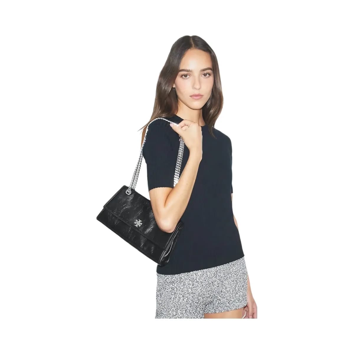 Tory Burch Kira Turnlock Shoulder Bag Black