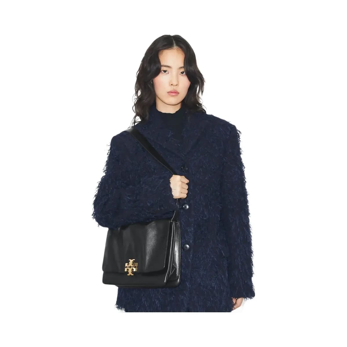 Tory Burch Large Charlie Shoulder Bag BLACK/GOLD