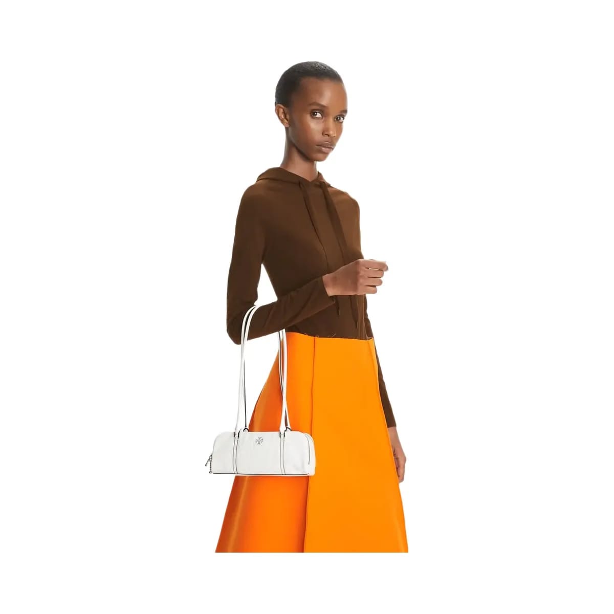 Tory Burch Mini Crinkle Leather Marshmallow Satchel White