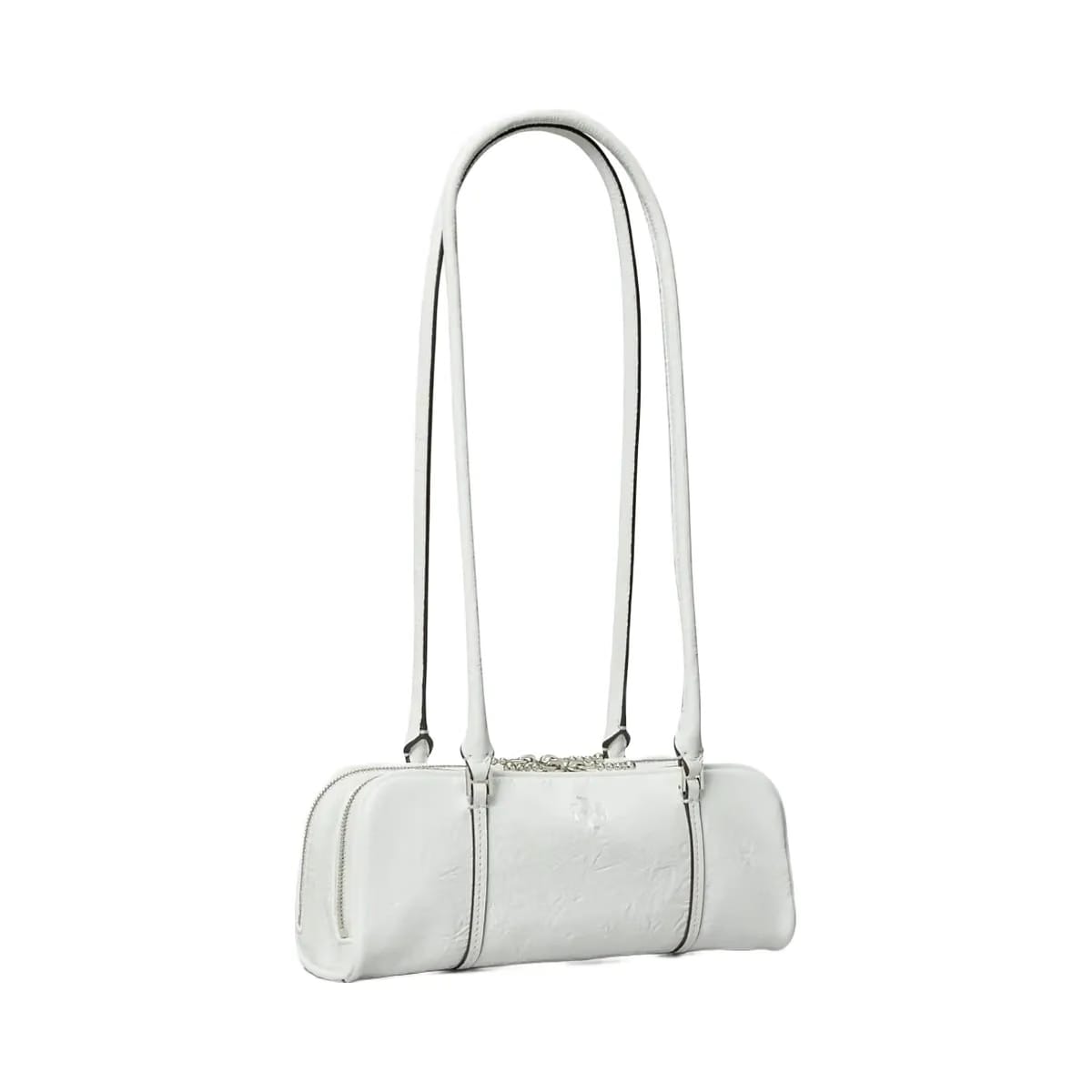 Tory Burch Mini Crinkle Leather Marshmallow Satchel White
