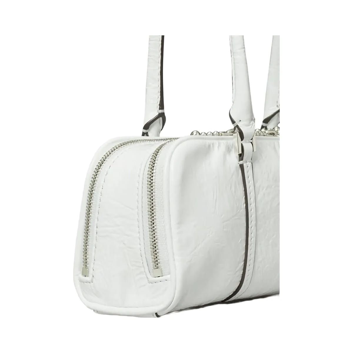 Tory Burch Mini Crinkle Leather Marshmallow Satchel White
