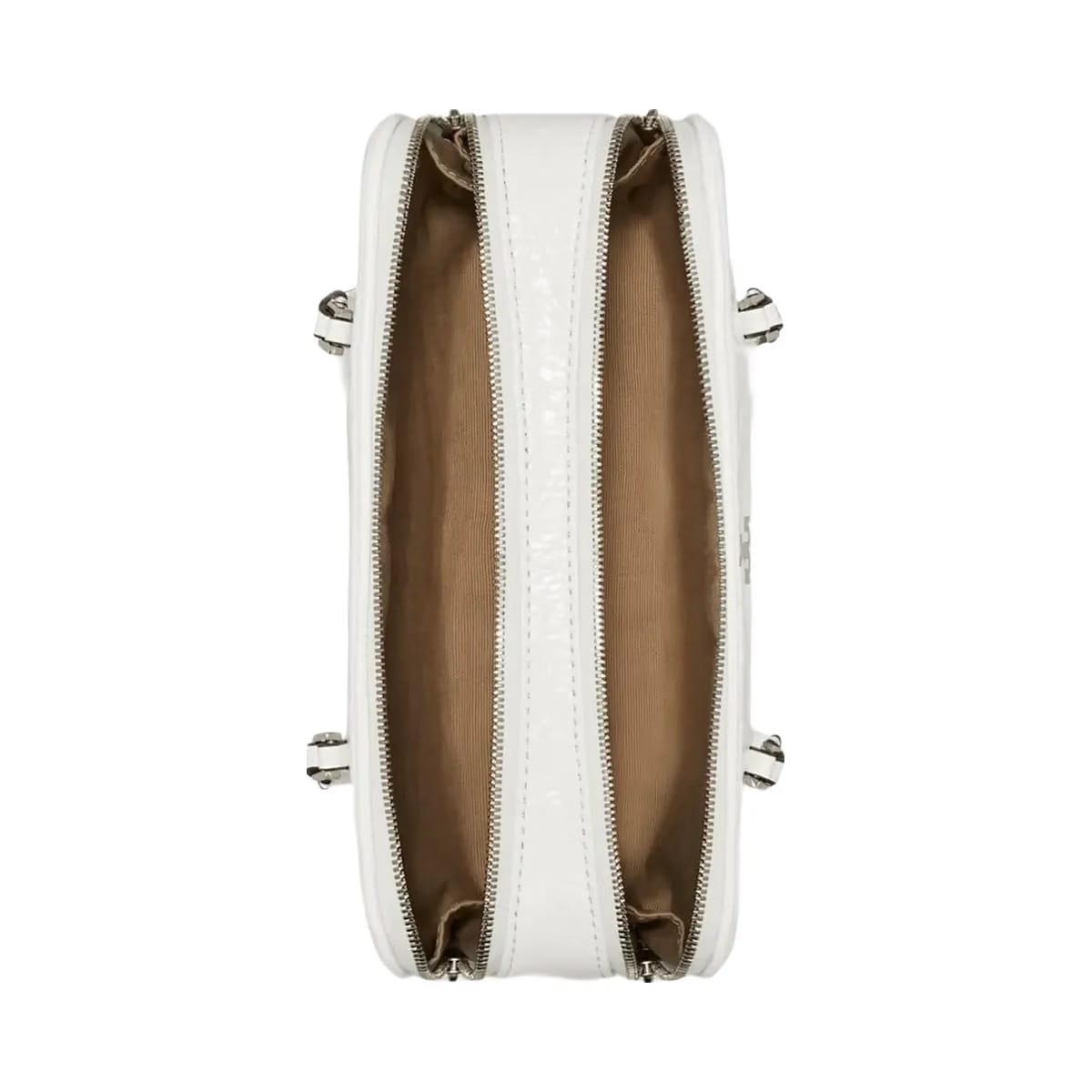 Tory Burch Mini Crinkle Leather Marshmallow Satchel White