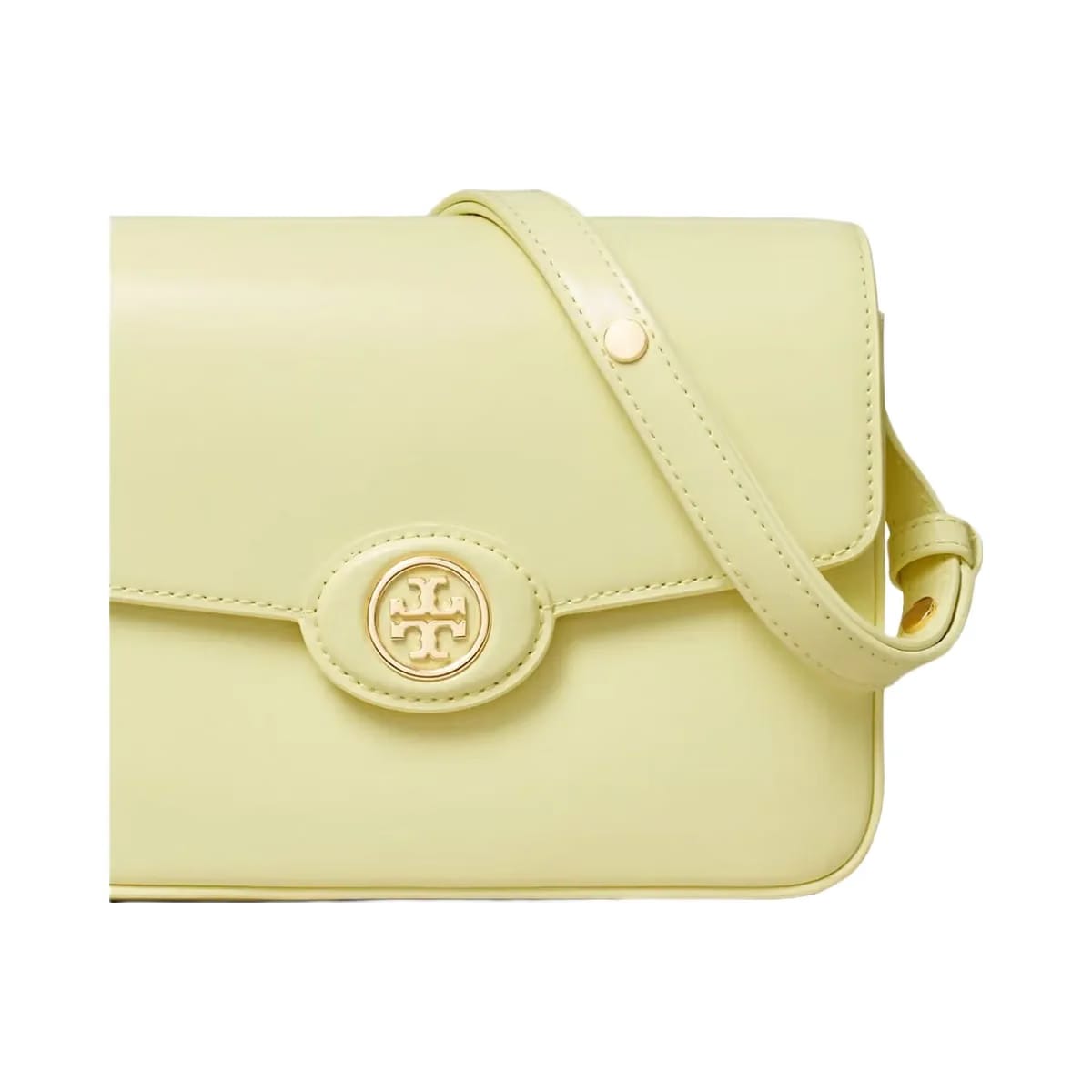 Tory Burch Robinson Spazzolato Shoulder Bag Lemon