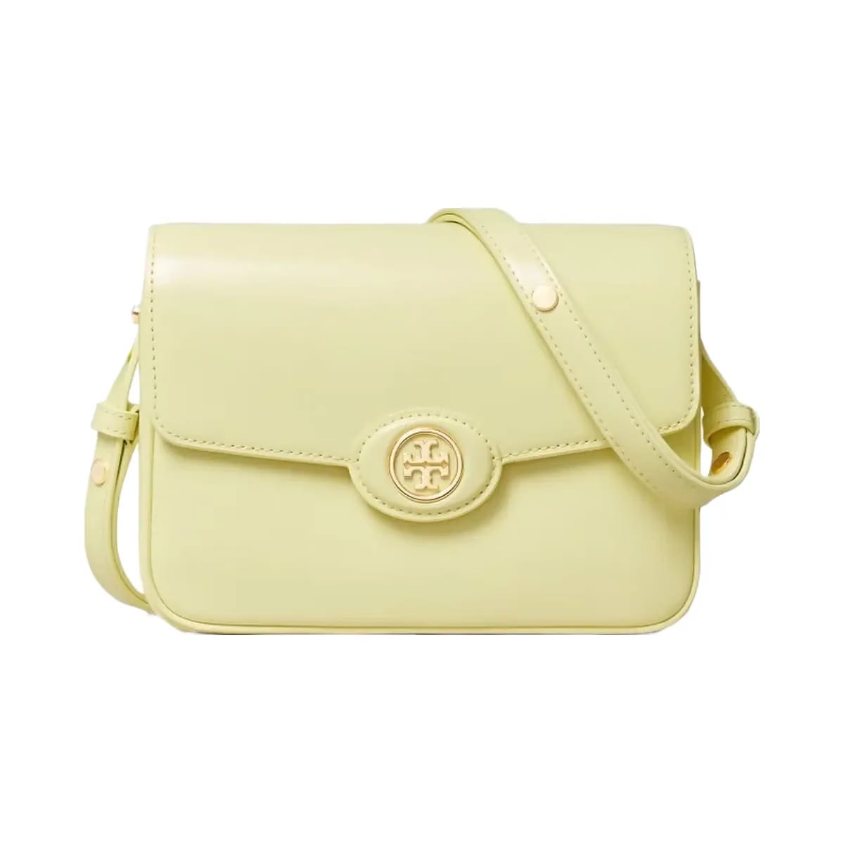 Tory Burch Robinson Spazzolato Shoulder Bag Lemon