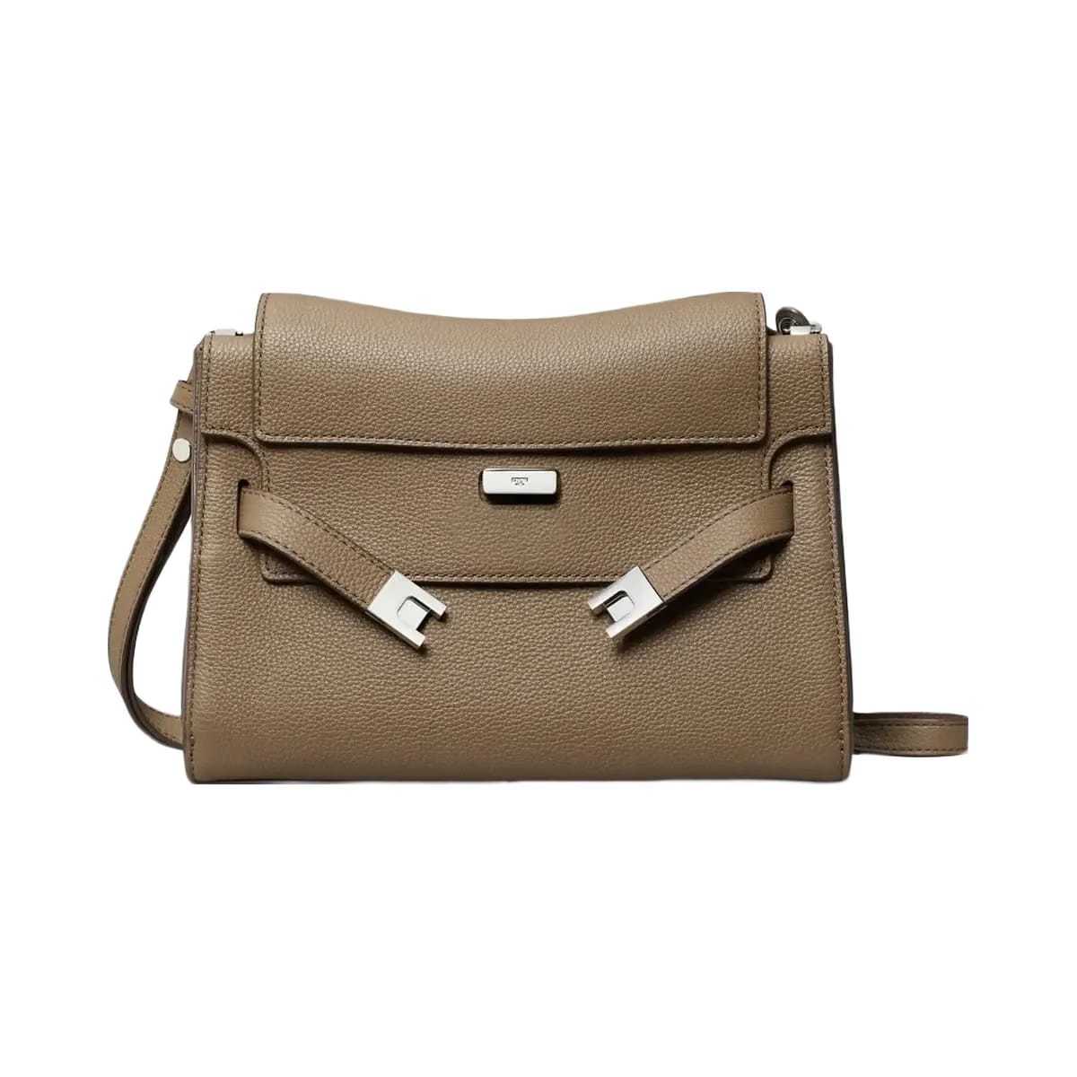 Tory Burch Lee Radziwill Pebbled Shoulder Bag Wild Mushroom