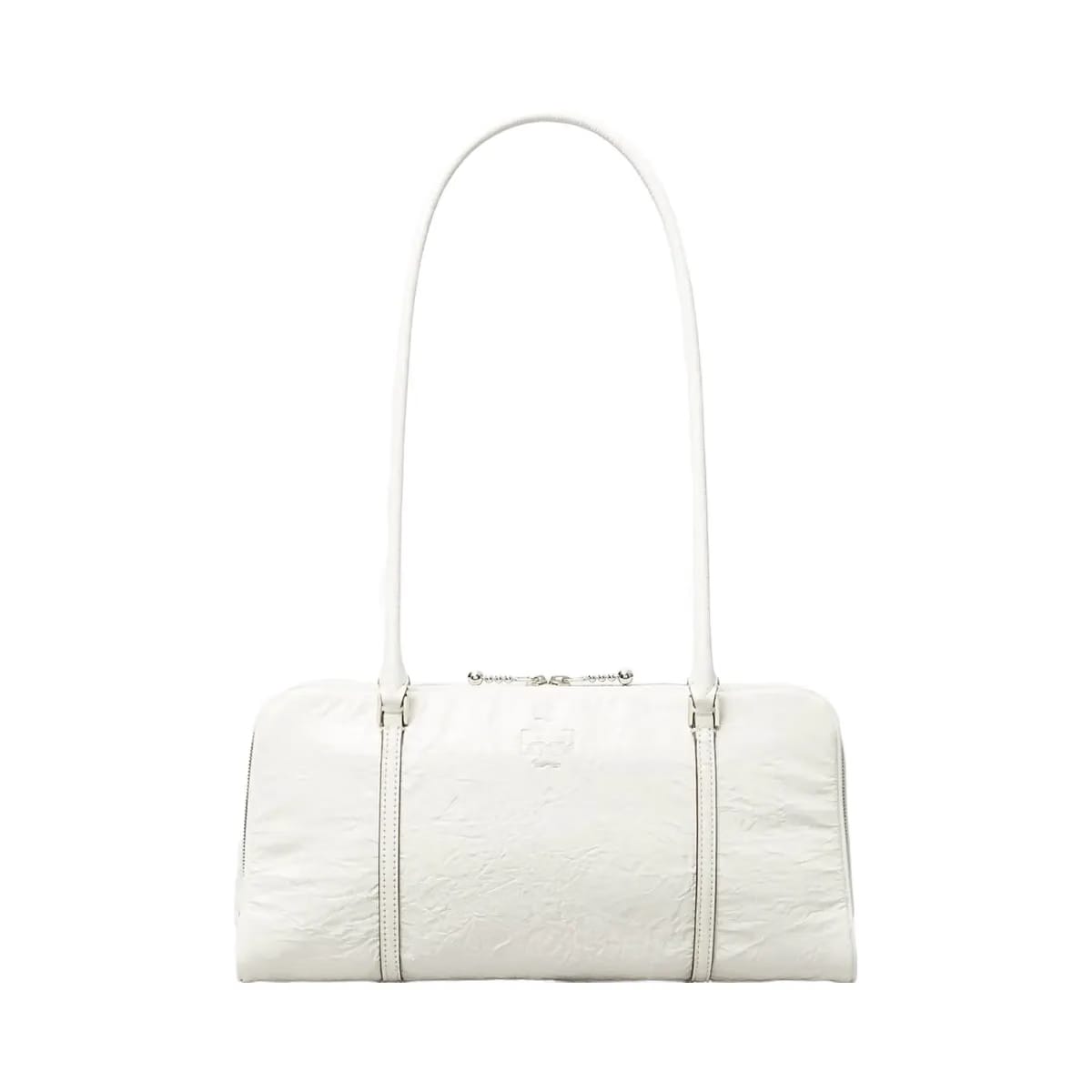 Tory Burch Small Crinkle Leather Marshmallow Satchel White