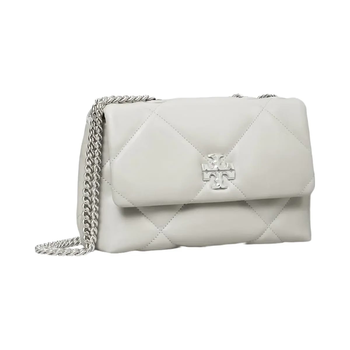 Tory Burch Small Kira Diamond Quilt Shoulder Bag Gray