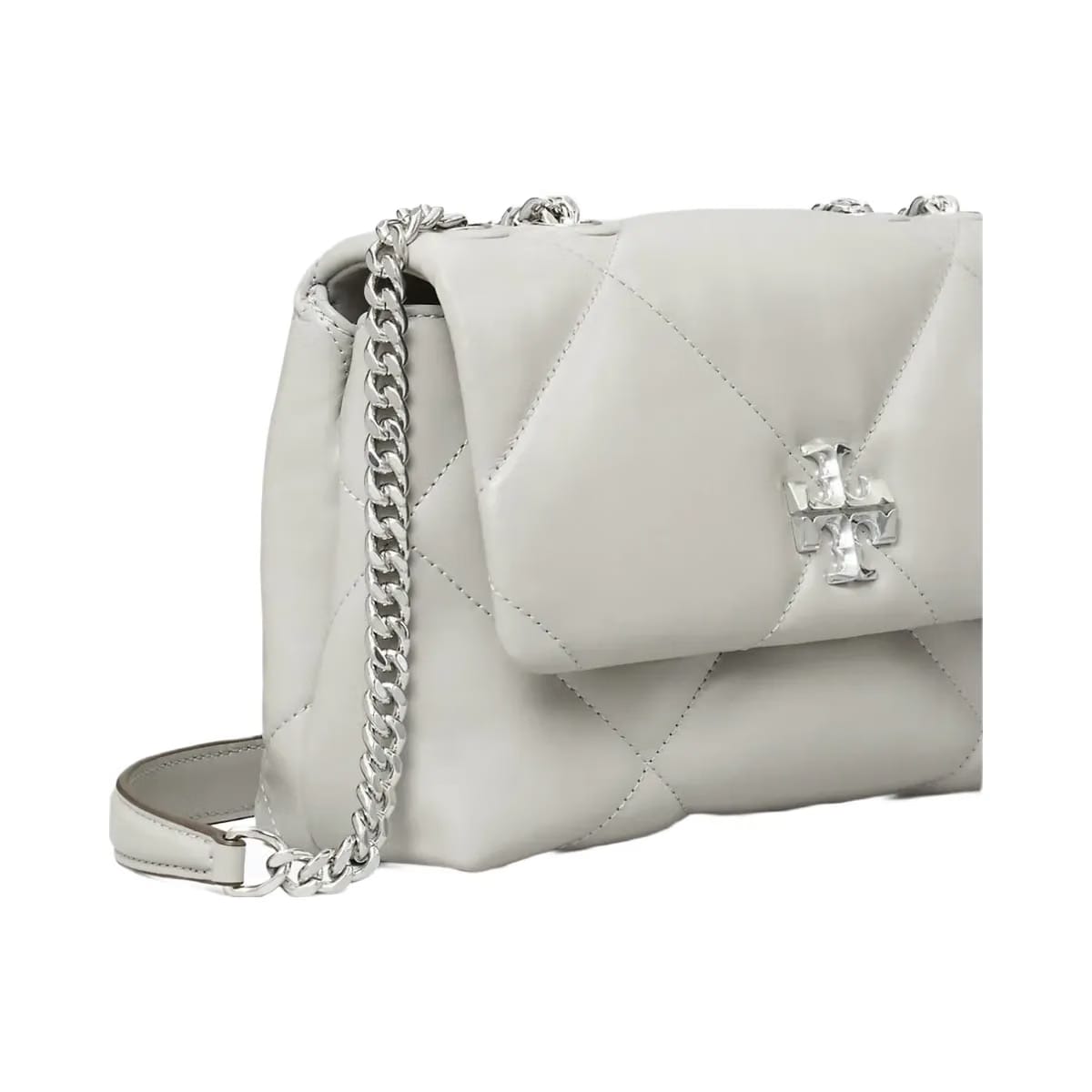 Tory Burch Small Kira Diamond Quilt Shoulder Bag Gray