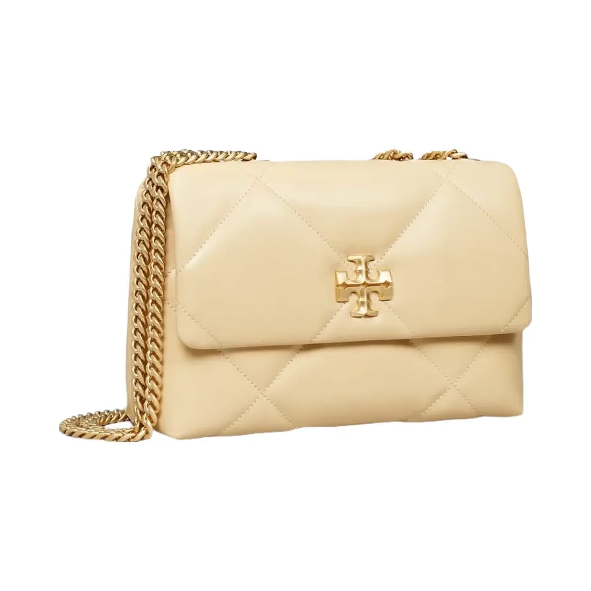 Tory Burch Small Kira Diamond Quilt Shoulder Bag Vanilla Soft Serve